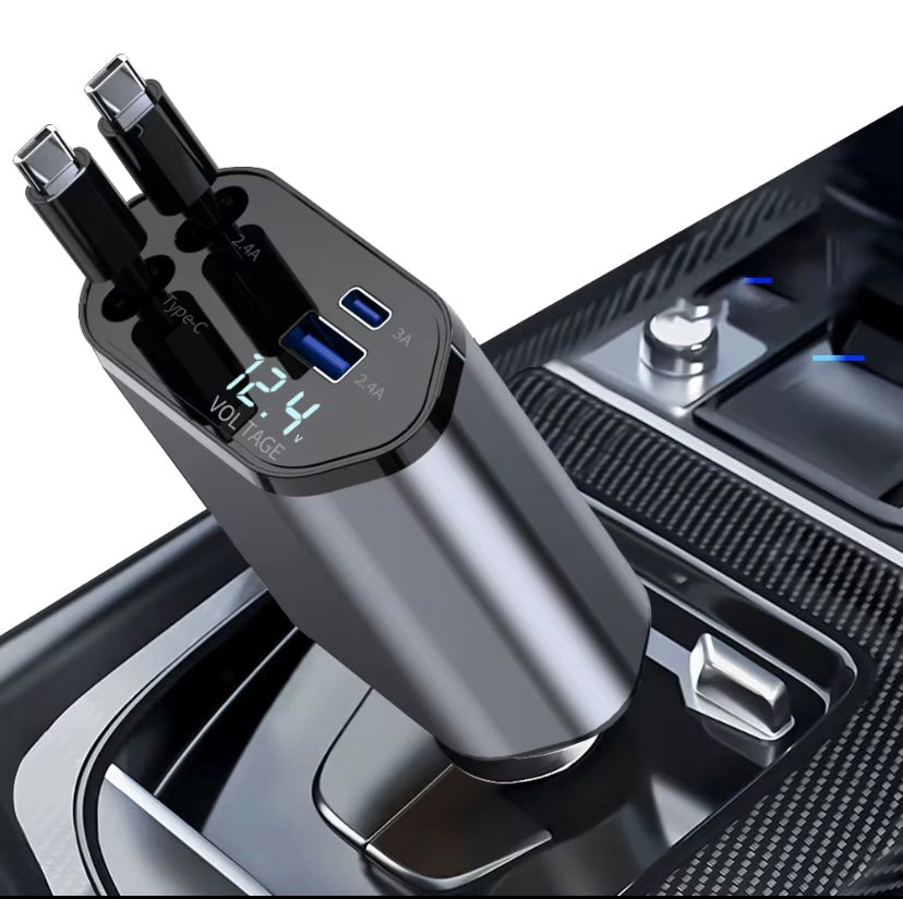 Chargeur de voiture rétractable LED